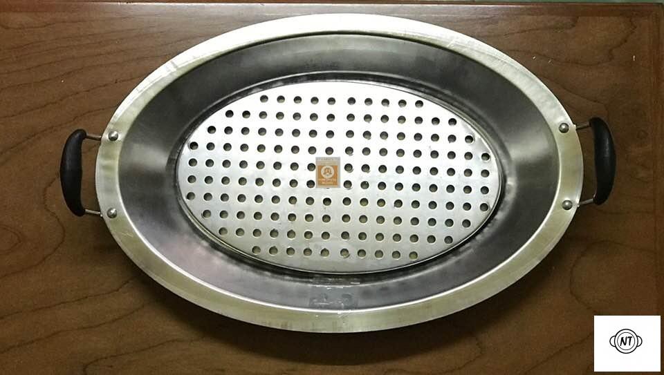 Khay cá chép om dưa inox dùng được bếp điện từ