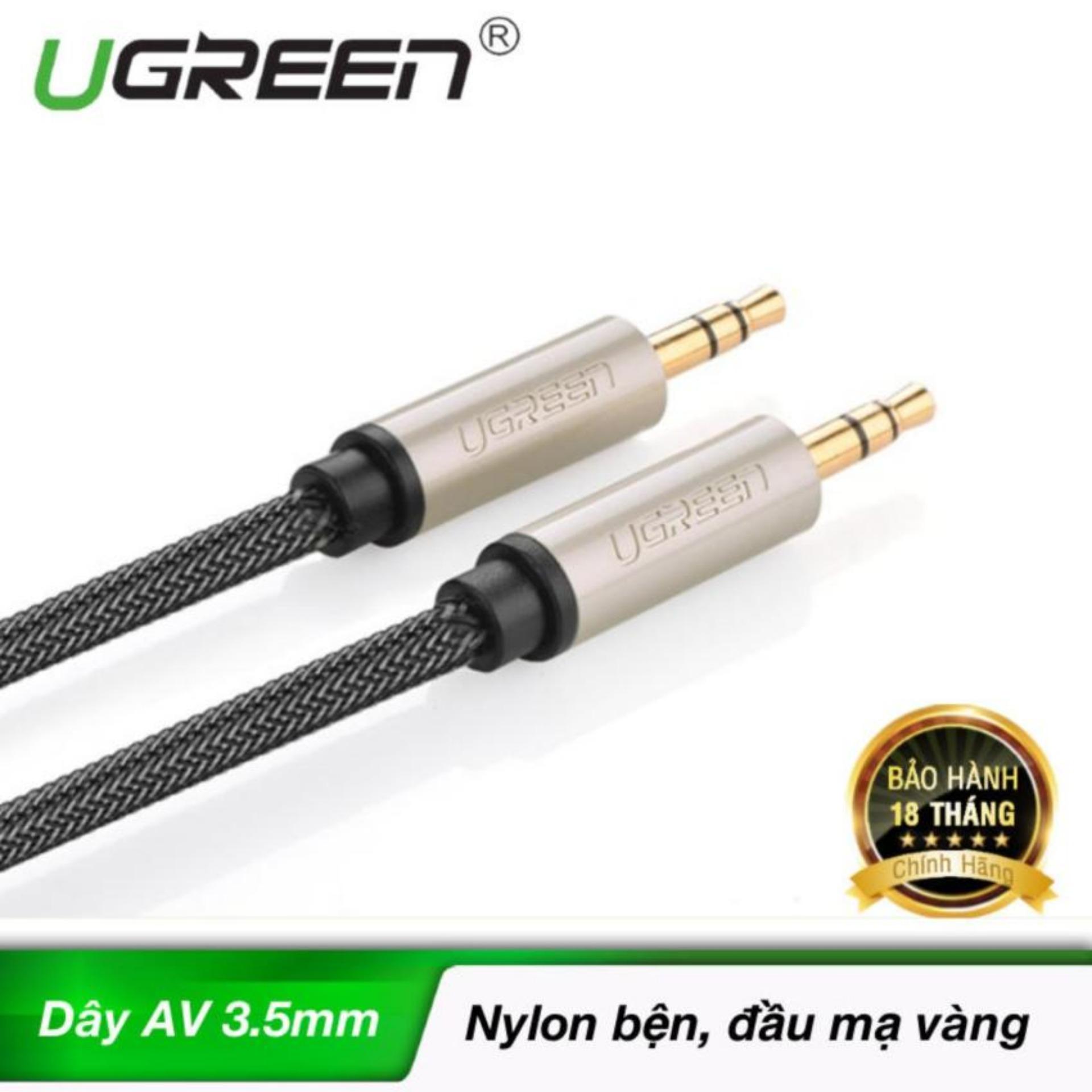 Cáp AUX 3.5mm 1,5M Mạ Vàng Ugreen 10603 Cao Cấp