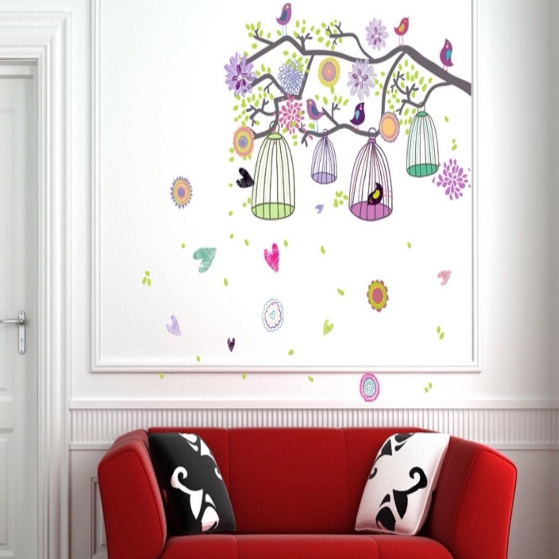 [HCM]DECAL DÁN TƯỜNG LỒNG CHIM BOHEMIA BIRDCAGE