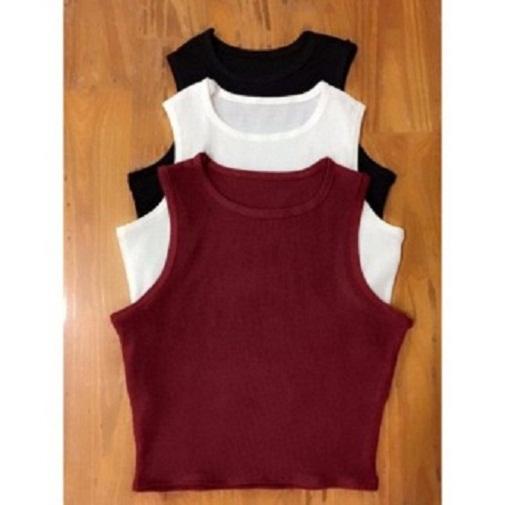 Bộ 3 áo thun nữ 3 lỗ ngược xinh xắn ( đen, trắng, đỏ đô )