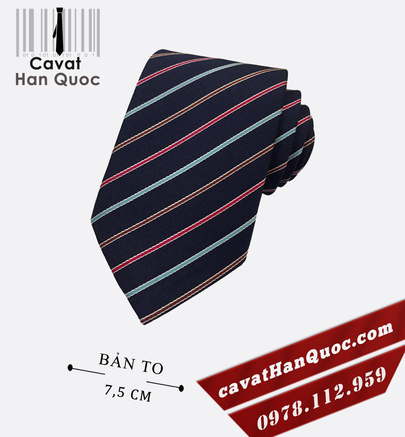 CÀ VẠT - CARAVAT XANH THAN KẺ MÀU