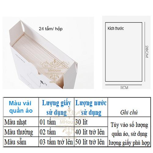 Mua 1 Tặng 1. Giấy giặt hút màu, chống loang màu nhuộm và làm sạch quần áo.