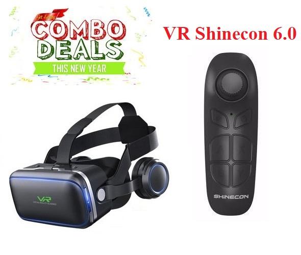 Kính Thực Tế Ảo VR Shinecon 6.0 tặng tay cầm chơi game bluetooth 3.0