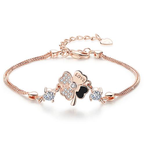 Freeship lắc tay cỏ 4 lá may mắn love bhlt62
