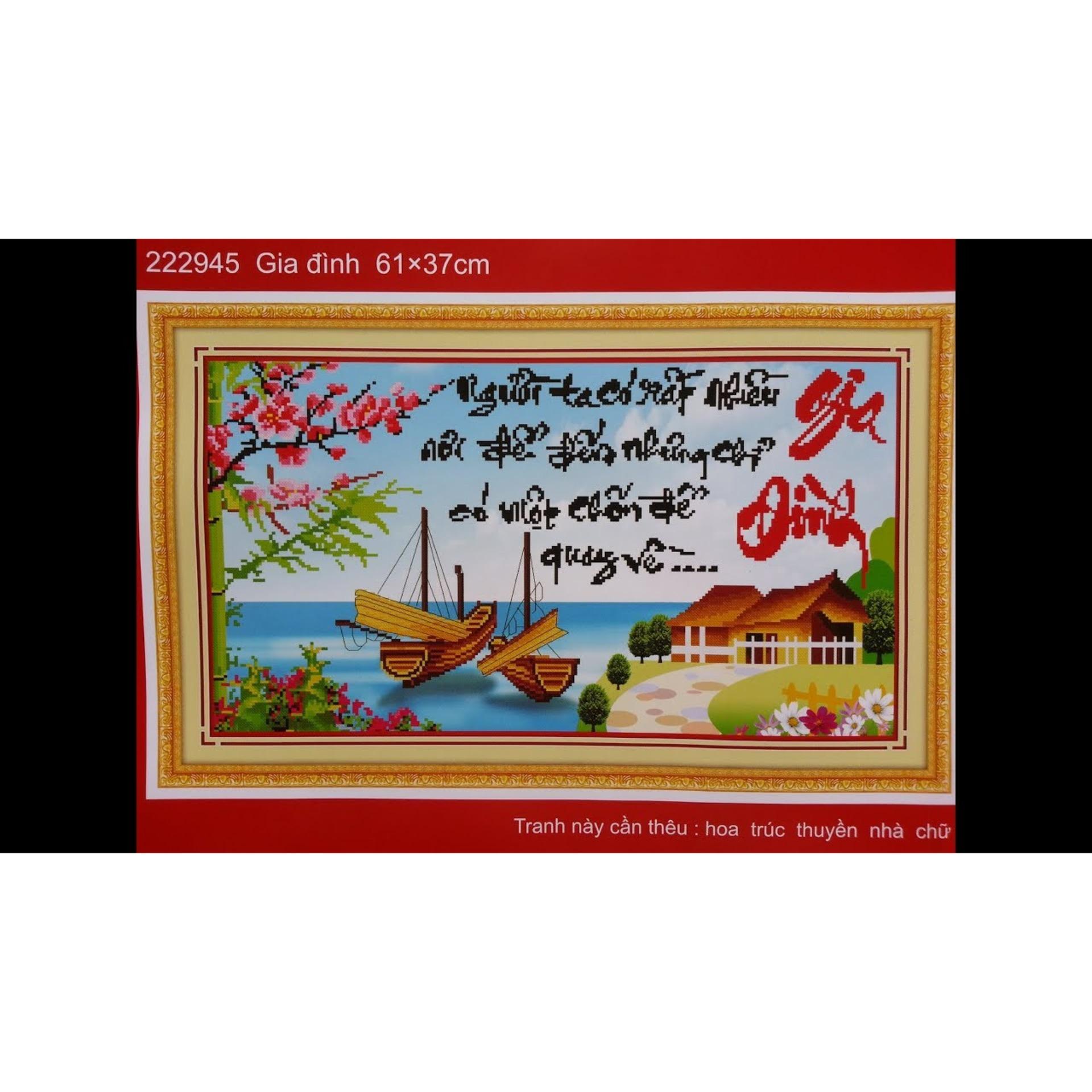 Tranh thêu chữ thập Gia đình DLH-222945-Ngọc Thịnh