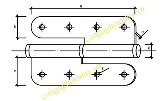 Bộ 2 lá bản lề cối inox 304 số 5