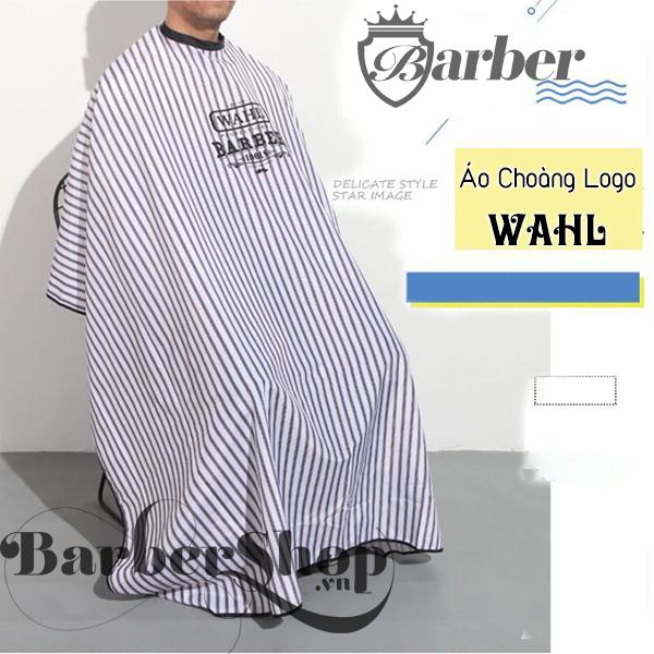 Áo Chùm Cắt Tóc WAHL BARBER (Kẻ Trắng) 2018