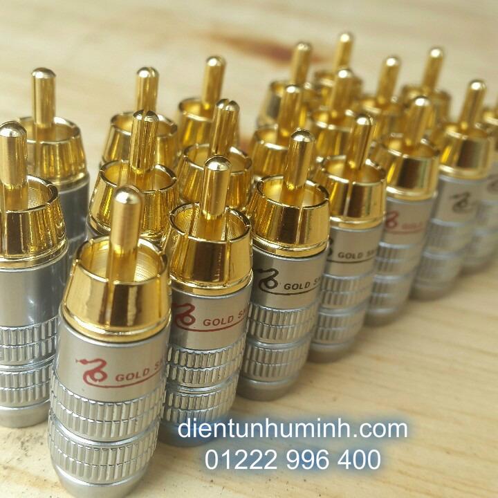 10 Cái Jack AV Gold Snake ( Rắc RCA Jack Hoa Sen)