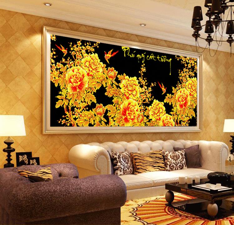 Tranh thêu chữ thập phú quý cát tường 222564