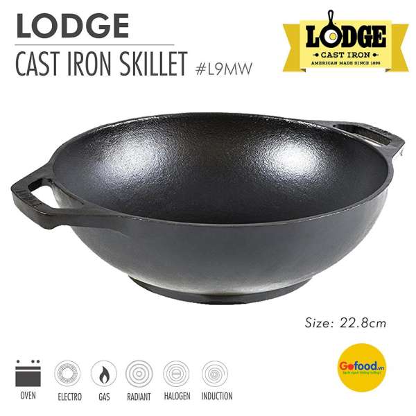 Chảo gang Lodge kiểu Wok Mini 23 cm