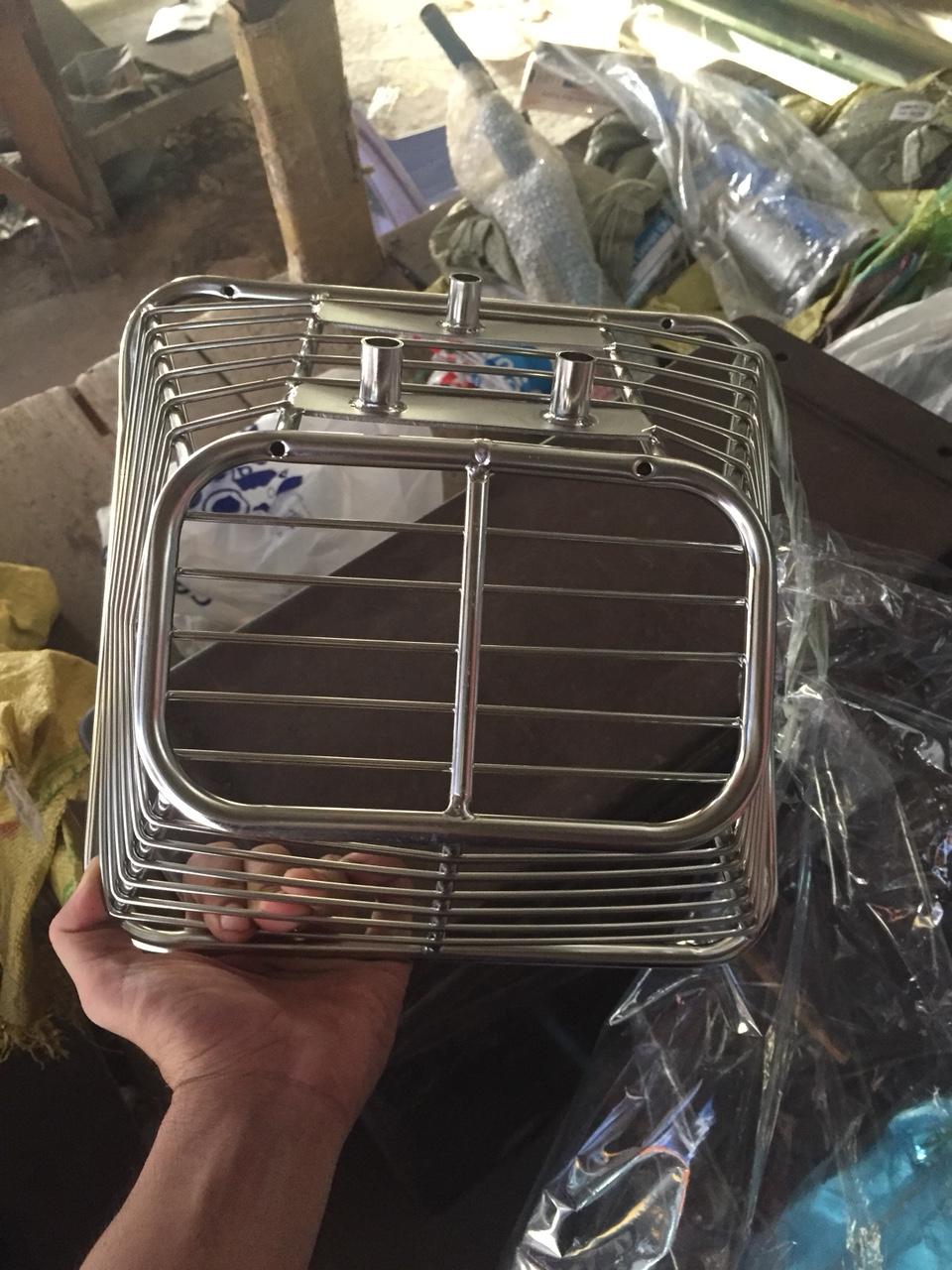 Rổ trước inox 10 ly Mini cho xe Dream, Wave