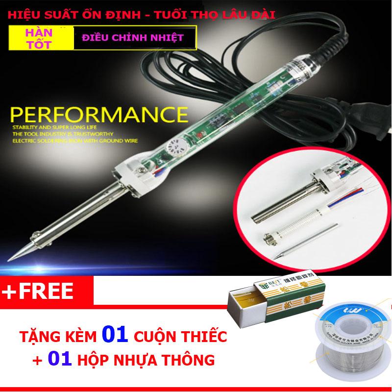 Mỏ hàn chì điều chỉnh nhiệt độ No.905C 60W cao cấp + Tặng kèm 01 cuộn thiếc hàn và 01 hộp nhựa thông