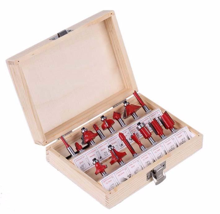 Bộ mũi phay gỗ 15 chi tiết cốt 6.35mm