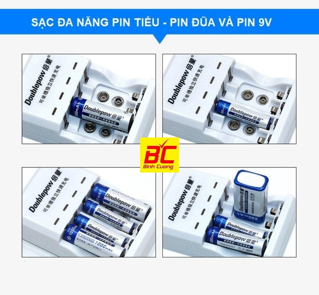 Sạc Pin Đa Năng DP-D03 DOUBLEPOW tăng 2 pin 9V 280mAh