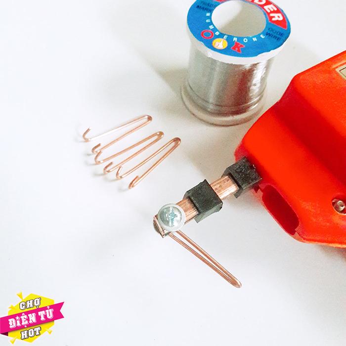 Máy Hàn Xung 220VAC + Cuộn Thiếc Lớn,Tặng 3 Mũi Hàn