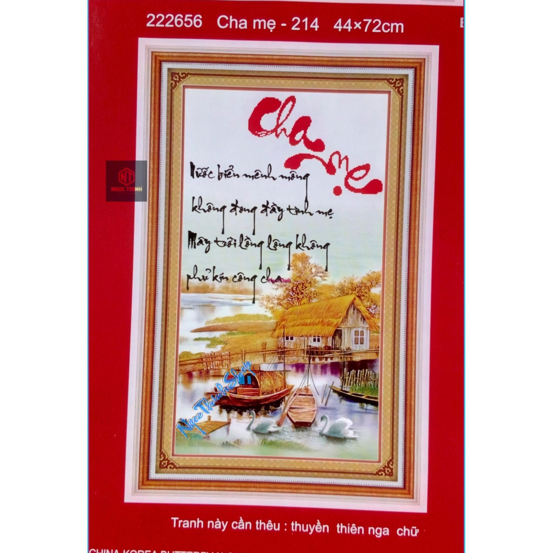 Tranh thêu chữ thập Cha mẹ DLH-222656-Ngọc Thịnh