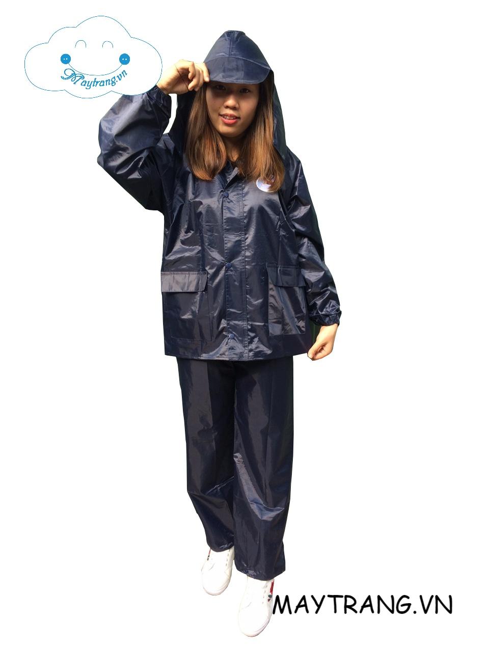 BỘ ÁO MƯA VẢI DÙ - XL (XANH ĐEN)