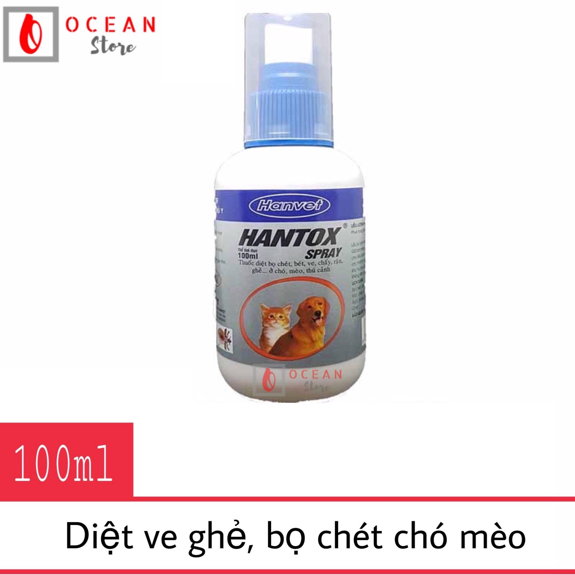 Thuốc xịt ve, bọ chét chó mèo - Hantox Spray xịt 100ml