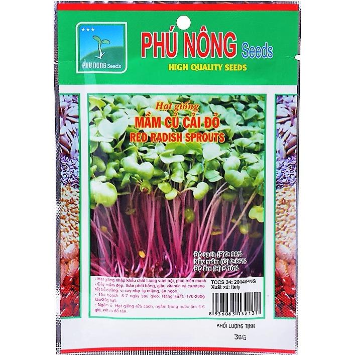 Hạt giống mầm củ cải đỏ italia pn - 30g