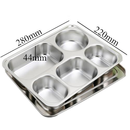 Khay đựng cơm 5 ngăn- inox 304-nắp inox-cao cấp Hàn Quốc