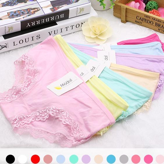 Bộ 10 quần lót cotton pha ren Modal ( Mẫu 08)