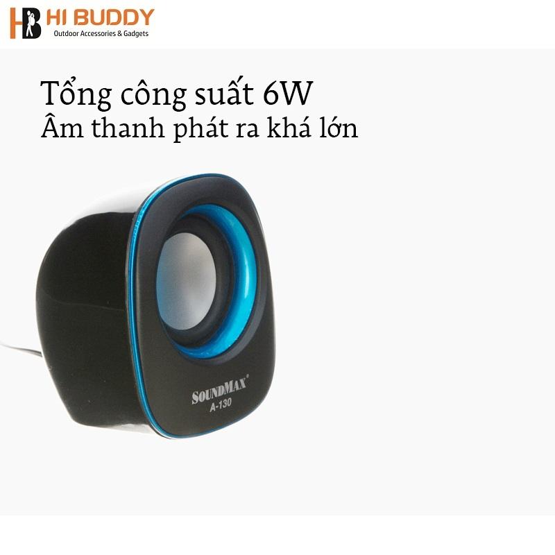 Loa vi tính Soundmax A-130/2.0 6W RMS (Xanh)