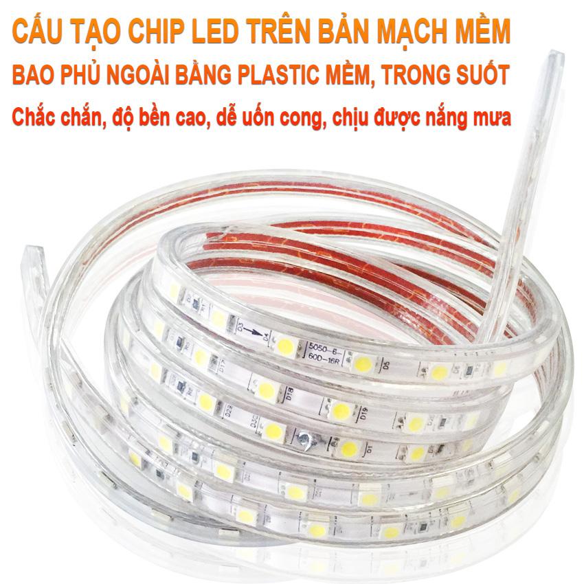 Cuộn đèn LED dây 5050 220V dài 100m 1 màu