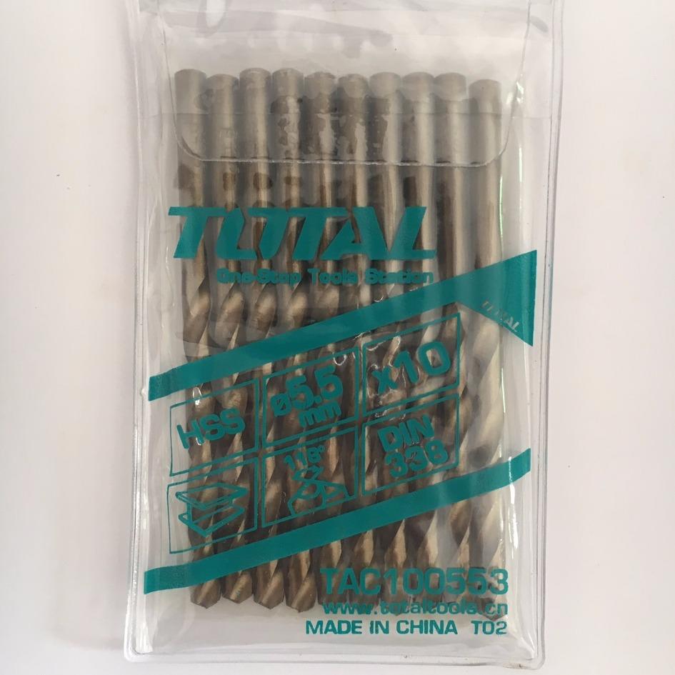5.0MM BỘ 10 MŨI KHOAN SẮT TOTAL TAC100503