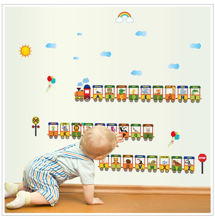 Decal dán tường cho Bé TÀU LỬA (English)