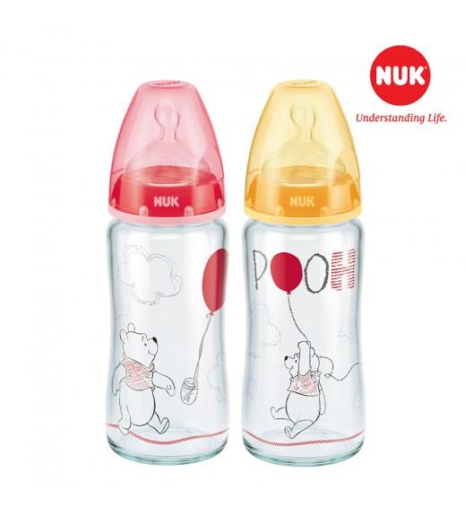 Bình sữa nuk premium choice thủy tinh 240ml núm ti s1-m xuất xứ đức cho bé từ 0-6 tháng