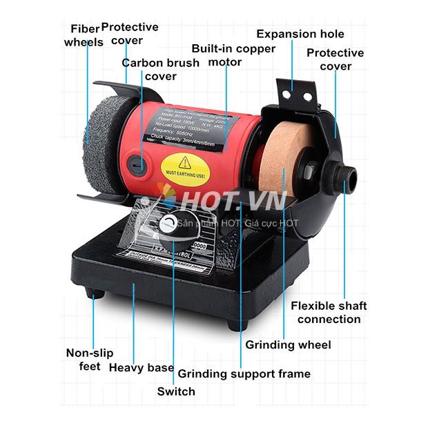 Máy mài để bàn đa năng mini Bench Grinder BG-3108