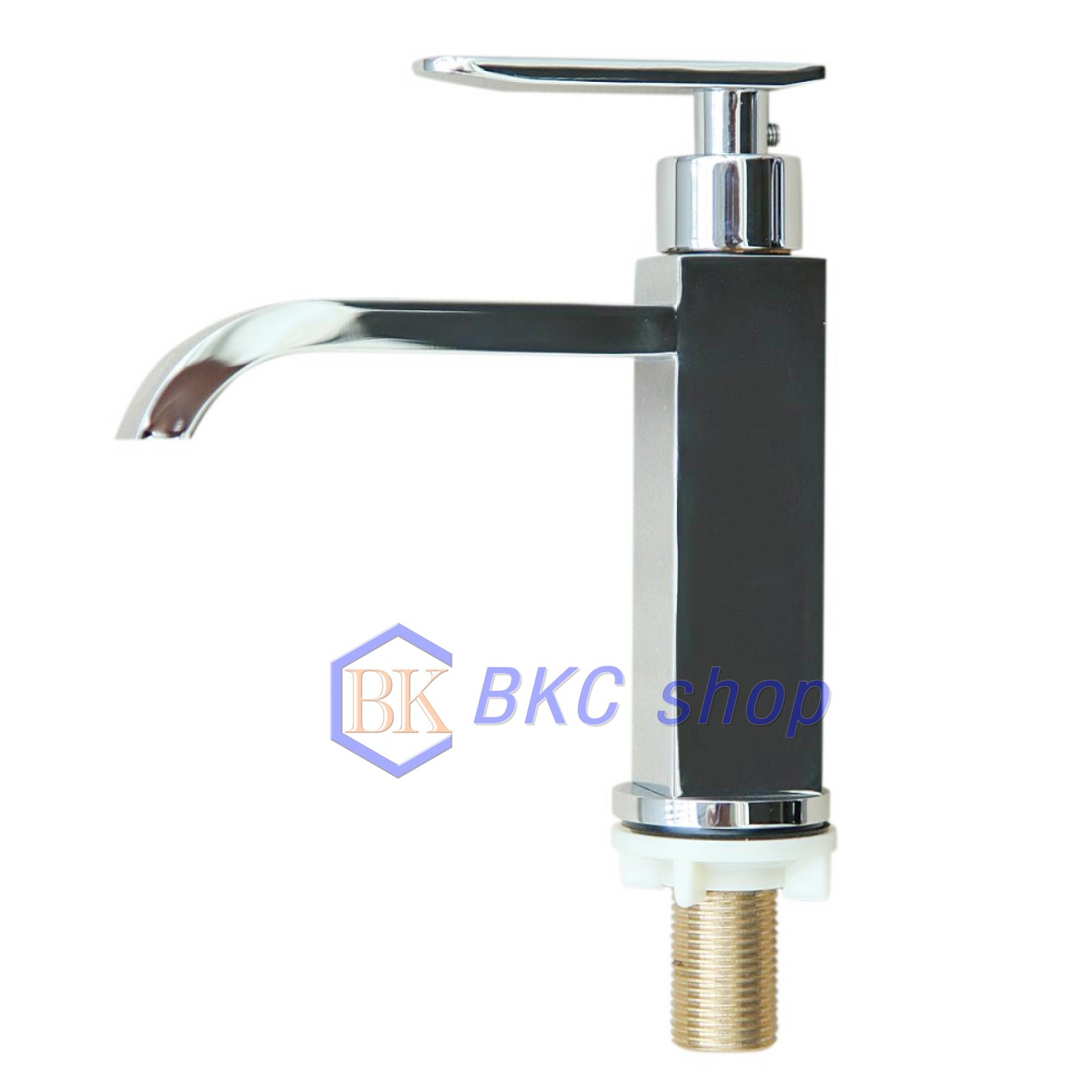[HCM]Vòi Lavabo lạnh vuông 1 tấc Sanji LD03 (Bạc)