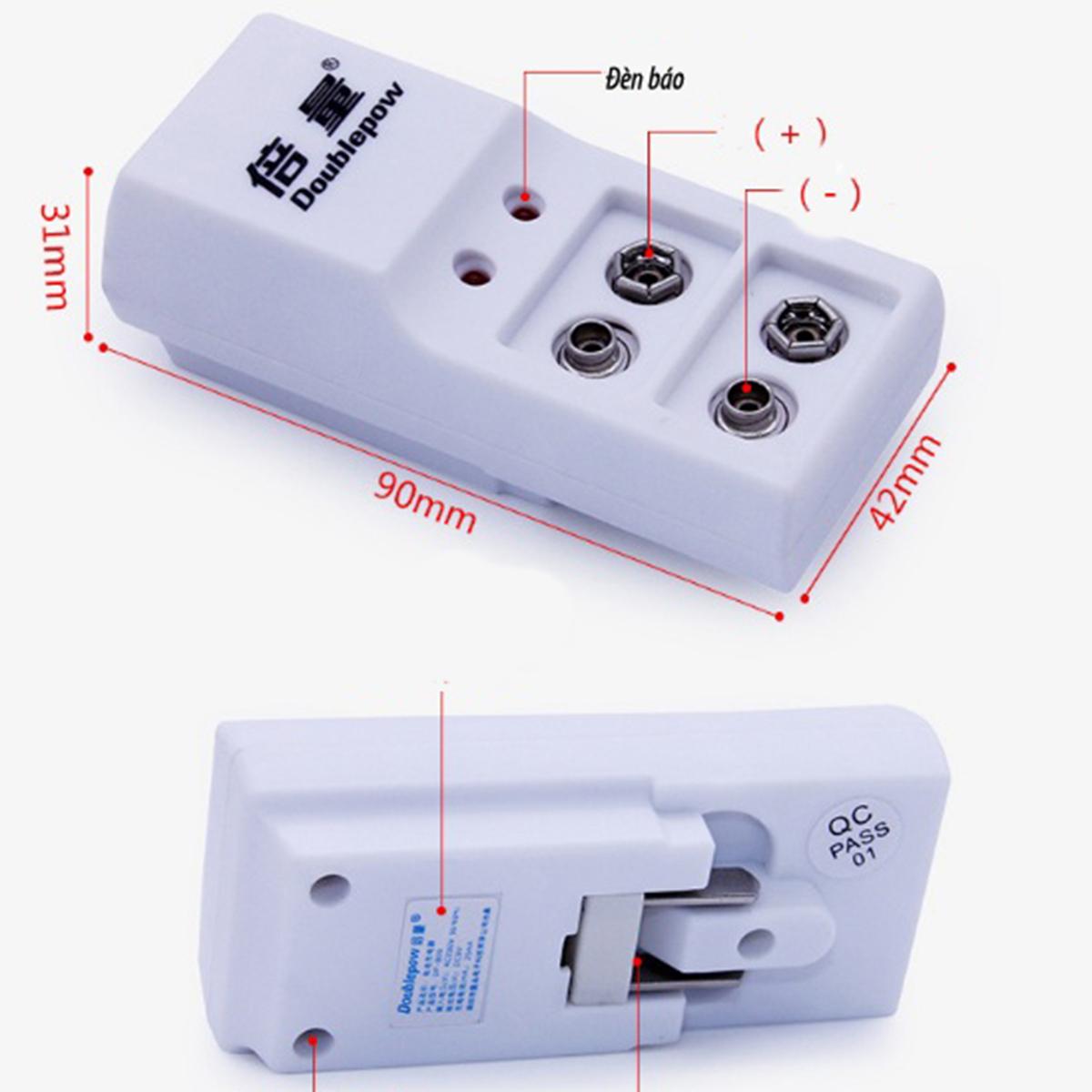 Bộ sạc + 2 Pin sạc 9v Doublepow