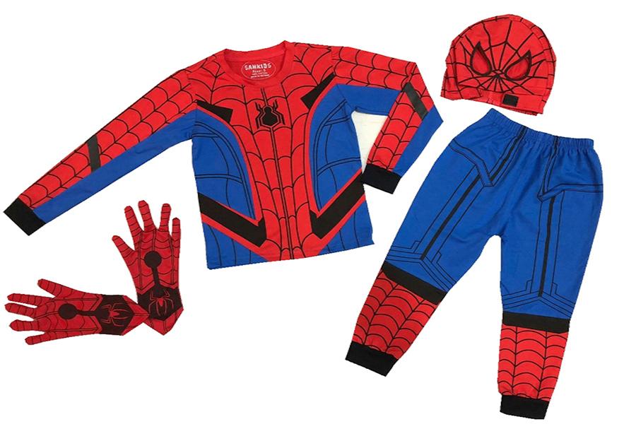 Boy's Superman long spider clothes (with hat, gloves)