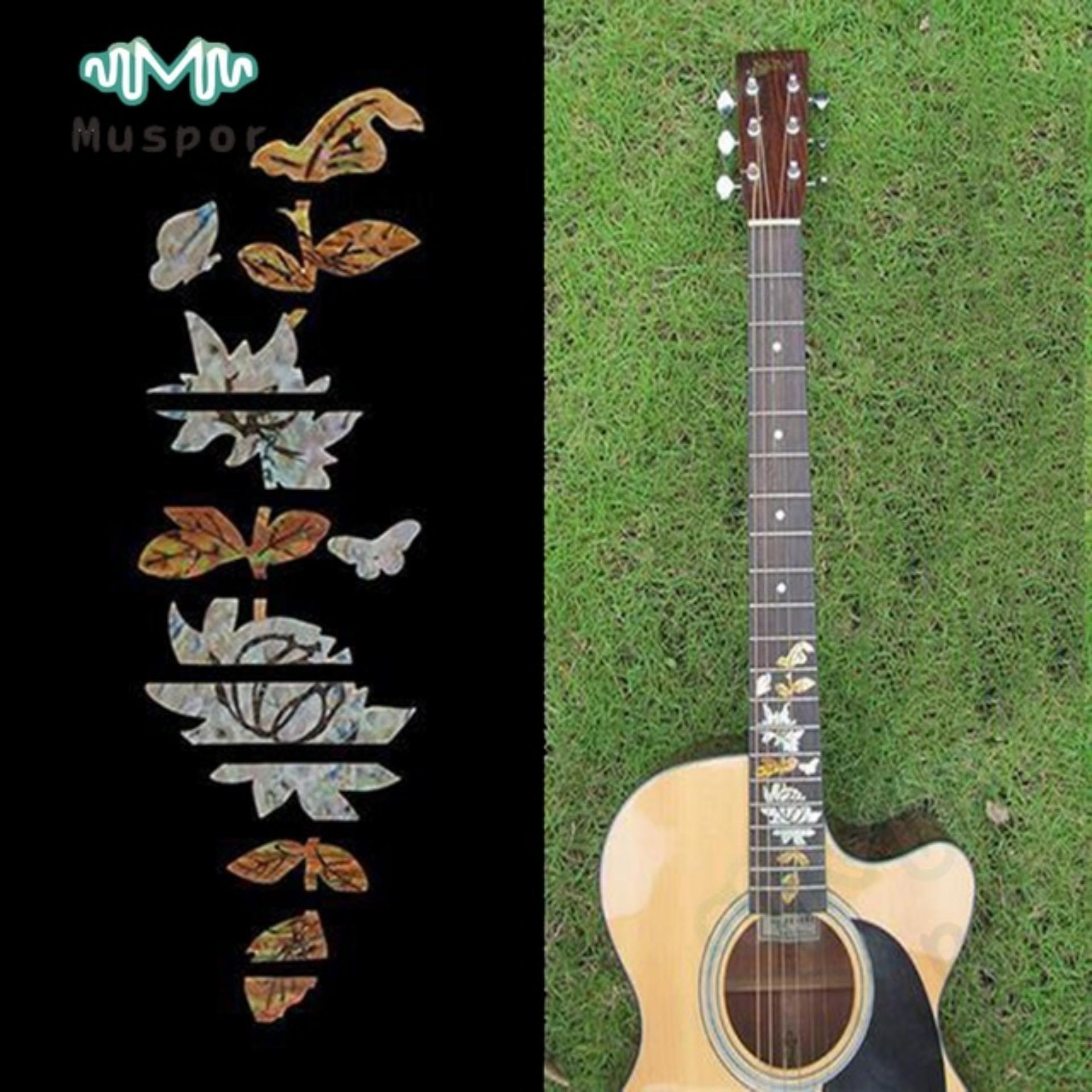 Dán khảm cần đàn guitar hình bướm yêu hoa