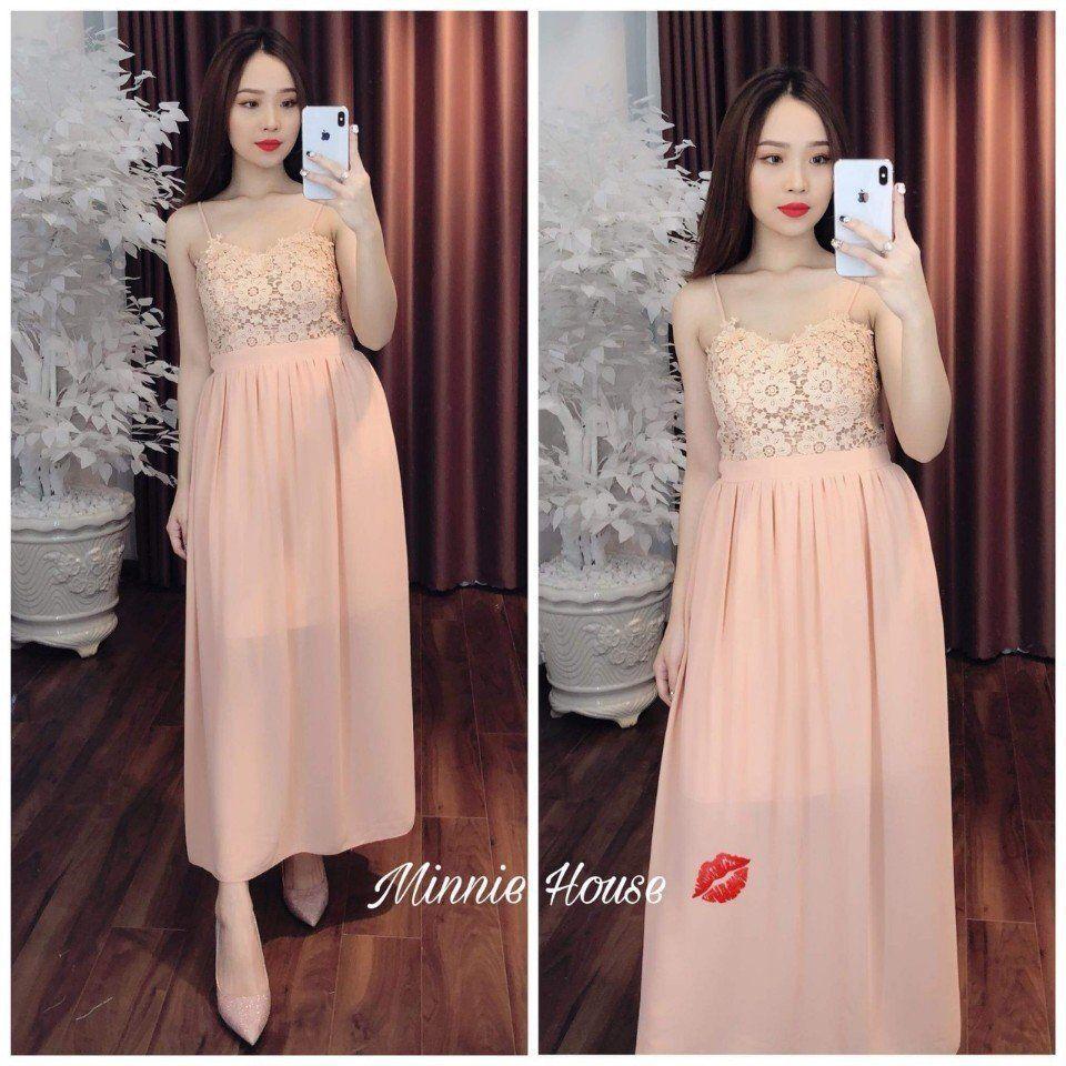 Đầm maxi 2 dây phối ren
