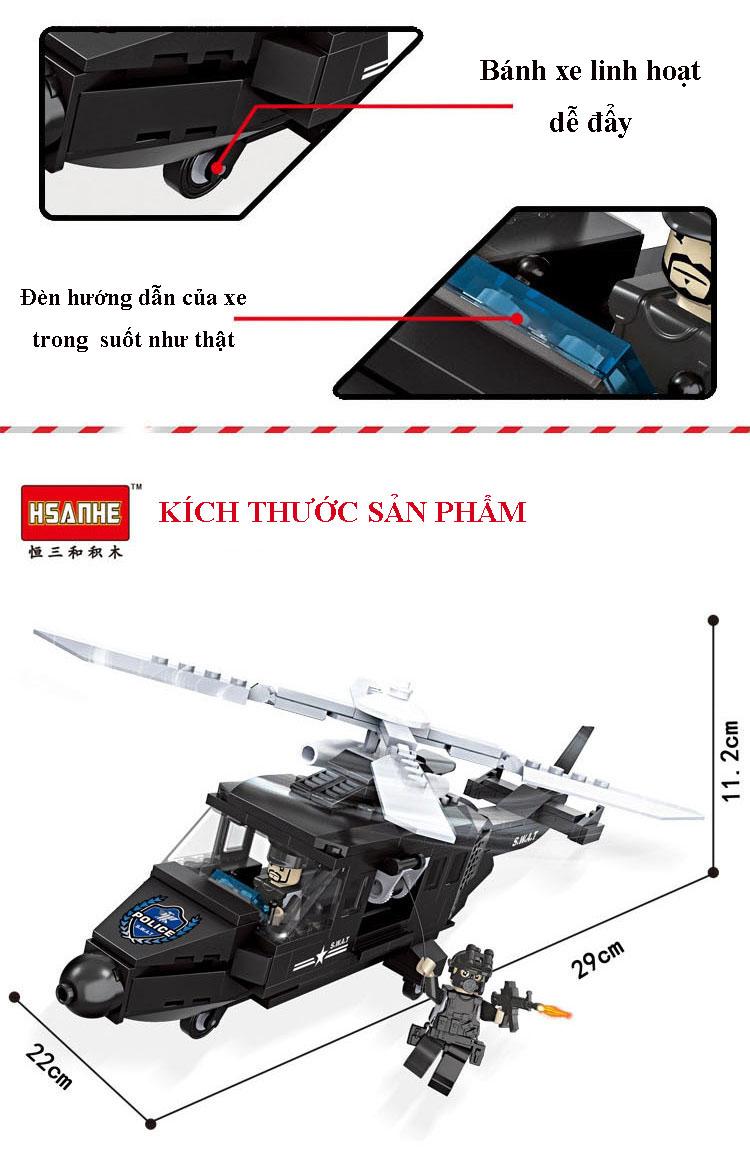 Lắp ráp Lego trực thăng đặc nhiệm SWAT - 6505