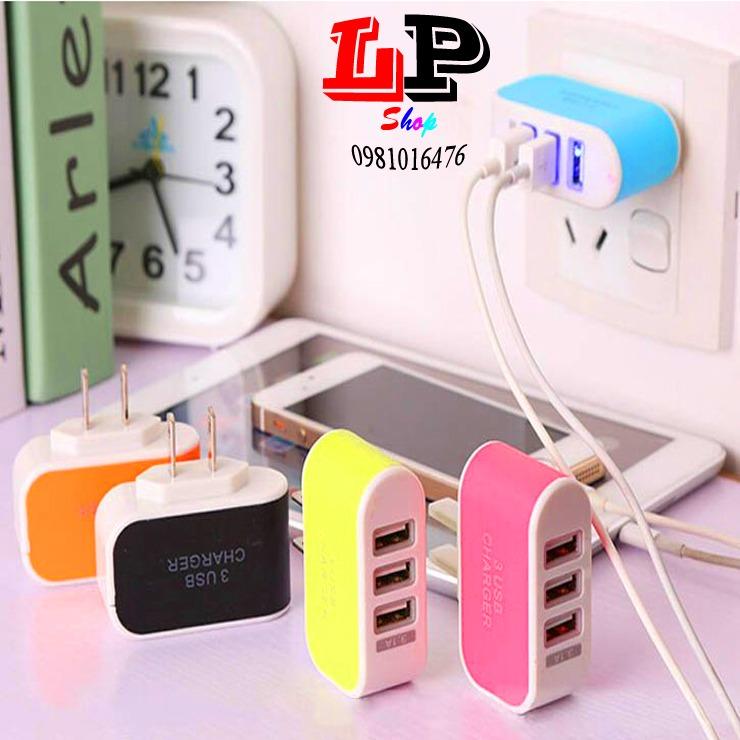Củ sạc nhanh 3.1A với 3 cổng USB cho iPhone / Samsung