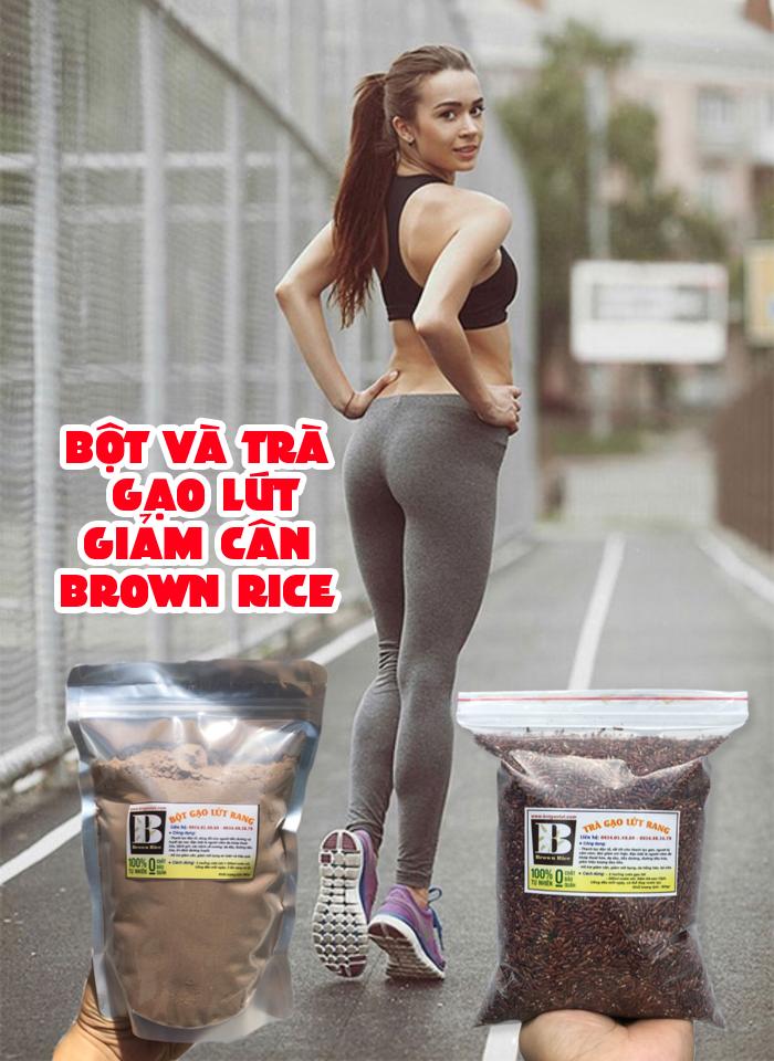 Bột và Trà gạo lứt giảm cân Brown Rice ( combo 2 sp )