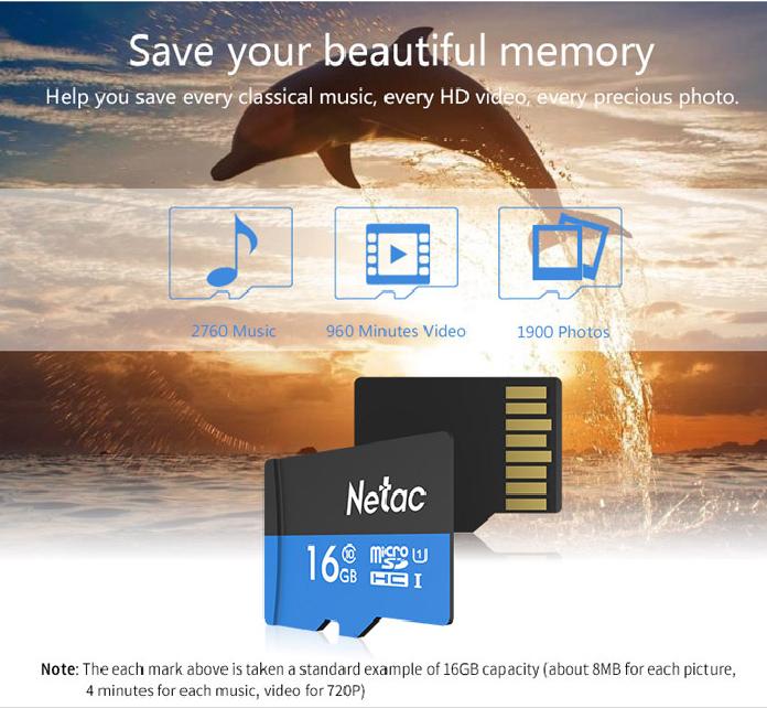 Thẻ Nhớ microsd Netac 16gb MicroSD Class 10 Ultra 80mbs dành cho Camera