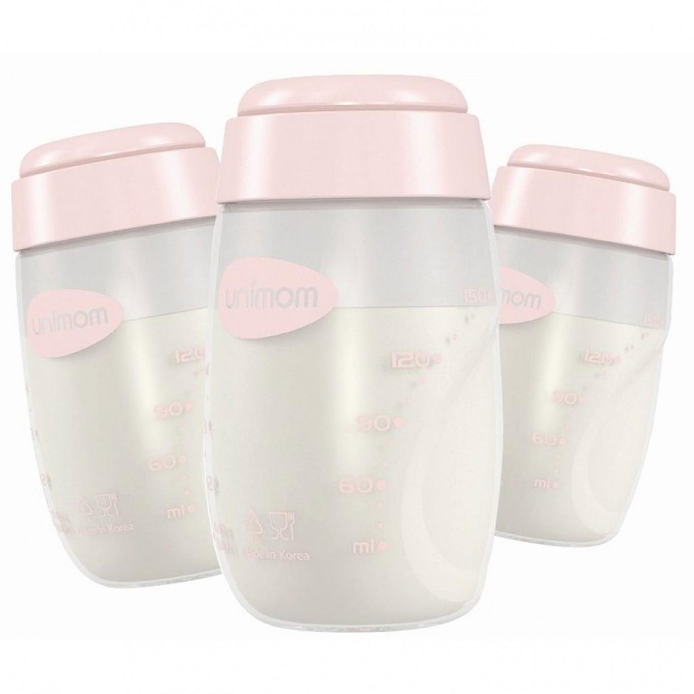 [HCM]Bình trữ sữa mẹ (đựng sữa mẹ) Unimom - 150ml (bộ 3 bình) Made in Korea