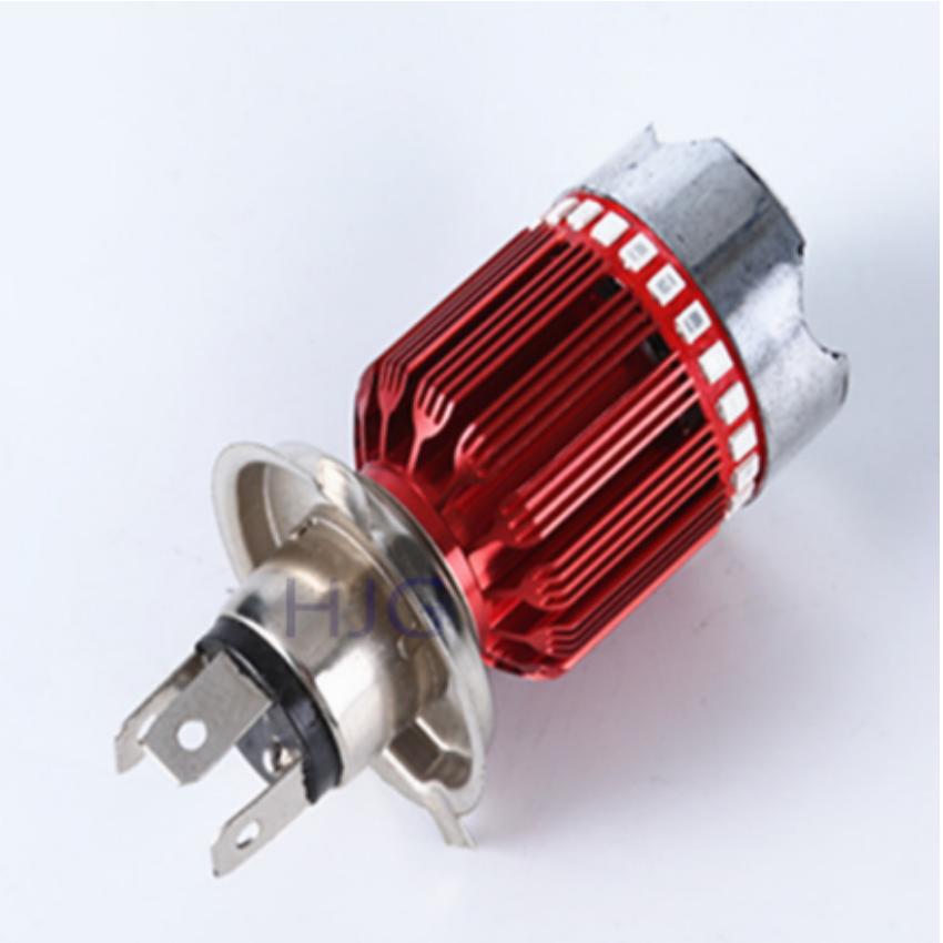 Đèn Fa led 3 chân H4-7 màu gắn pha xe máy (loại 3 bóng)