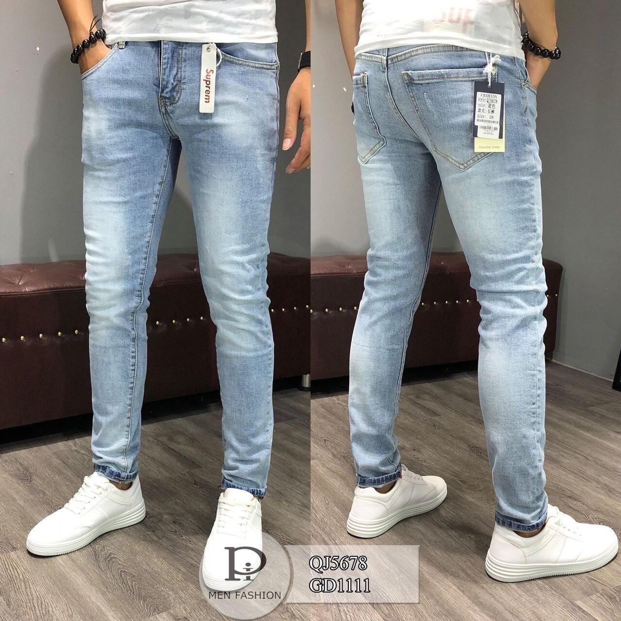 QUẦN JEAN NAM CO GIÃN XANH SÁNG 0860