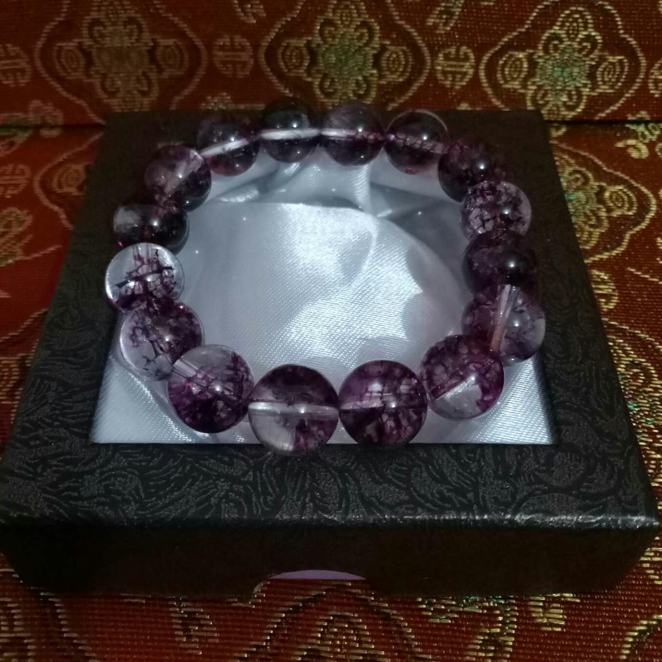 VÒNG TAY ĐÁ ƯU LINH TÍM ( 12 LI)