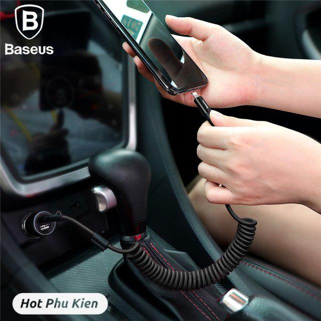 [HCMC] Lightning Spring charging cable for iPhone iPad baseus Gen II anti-breaking rubber charging cable equipped with smart charging chip (3-month warranty 1 to 1 Exchange) (Color random black or red)-Distribution hotphukien