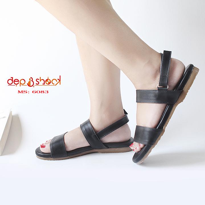 Sandal học sinh nữ quai ngang bigsize 42 43 xăng đan nữ quai hậu cao cấp DEPVASHOCK Ms 6038