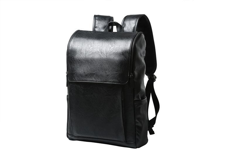 Balo laptop unisex bằng da PU đẹp (đen bóng)