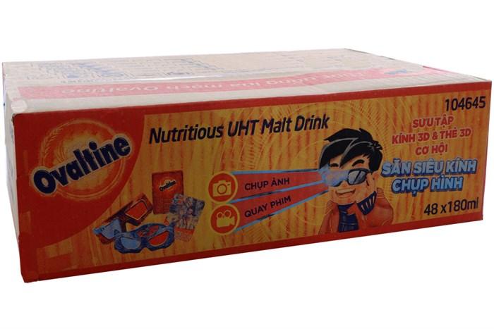 Thức uống lúa mạch Ovaltine vị socola lốc 180ml (thùng 48 hộp)