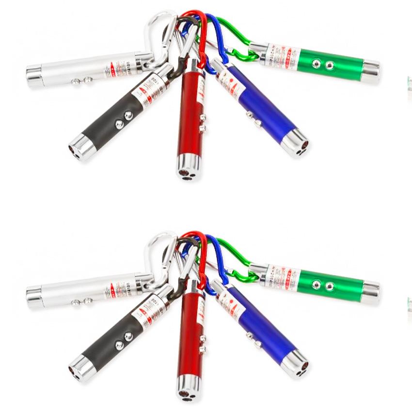 Đèn pin móc khóa 3 chức năng Led Lazer