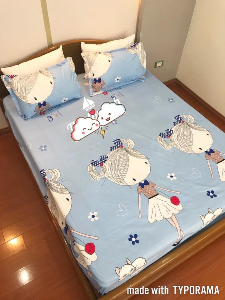 Bộ ga gối Poly Cotton Chần Bông